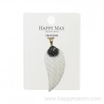 Craft feather shell pendants rhinestone for jewelry making